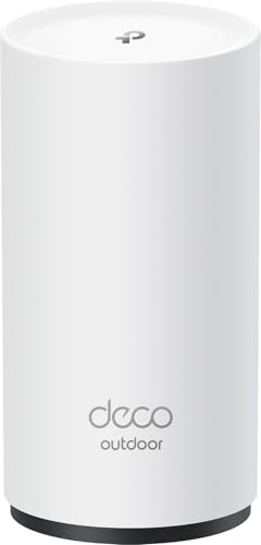 TP-Link Deco BE25-Outdoor Wi-Fi 7 Router | Dualband-WLAN bis zu 2.882 Mbit/s (5 GHz) + 688 Mbit/s (2,4 GHz) | 2× 2,5-Gbit/s-Ports | 802.3at PoE/AC-Stromversorgung | ideal für Garten und Terrasse