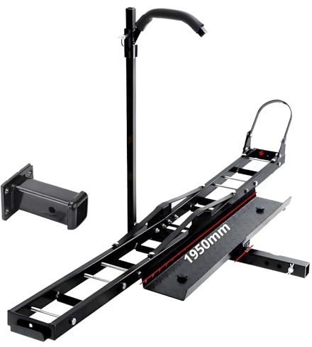 Porte-Moto Attelage Scooter avec Rampe de Chargement 227kg + Adaptateur carré 2'' 85x45mm