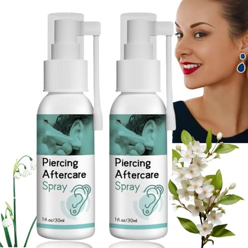 2pcs Aftercare Fluid Cleaner,Aftercare Spray,Pierc/ing Cleaning Solution,Sa/line Spray for Pie/Rcings,Cleaning Aftercare Fluid,Pier/cing Aftercare Liquid,Ear Hole Cleaner,Ear Care Mist,Relieve Pain