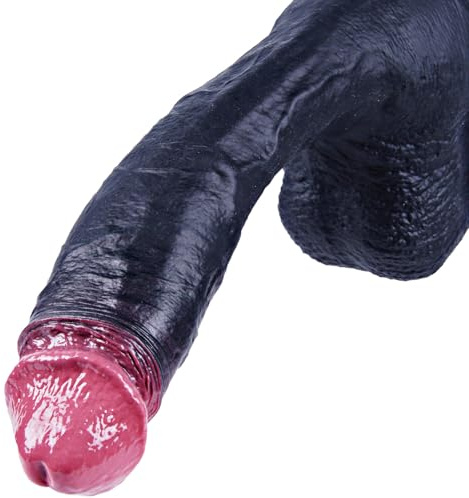 Dildo realistico nero extra-large da 26 cm, corpo audace extra-large XXL con punto G rosa, pene gigante con potente ventosa, sex toy in silicone a doppio strato, adatto a uomini e donne esperti