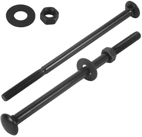 AiVeUao 50 Sets Carriage Bolt Kit, 3/8 x 6 Inch Galvanized Carriage Bolts, Rust Resistance Bolts Includes 50 Washers, and 50 Nuts