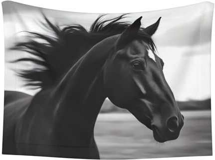 Nuzjahu Running Horse Black and White Print Dog Blanket Super Soft Pet Blanket (sizename) Velvet Double Sided Blankets Protection Couch for Dog Puppy Cat