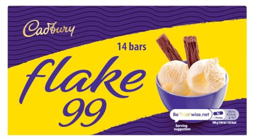 Cadbury Flake 99 Chocolate Bar, Individually Wrapped Flaky Milk Chocolate Bars, 14 x 8.25 g (Pack of 1)