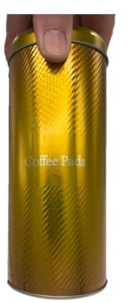 James Premium Kaffeepaddose -FreshBrewed- Vintage Farbe Kaffee Material Metall