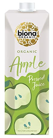 Biona Organic Apple Juice 1 L, Pack of 6 - Pure, Pressed Fruit Juice - Harvested by Organic Farmers - Free from Preservatives, No Added Sugar or Artificial Flavourings - Not from Concentrate