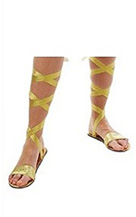 Rubies Official Gold Roman Goddess Sandals, Adult Costume - One Size Halloween Halloween, World Book Day