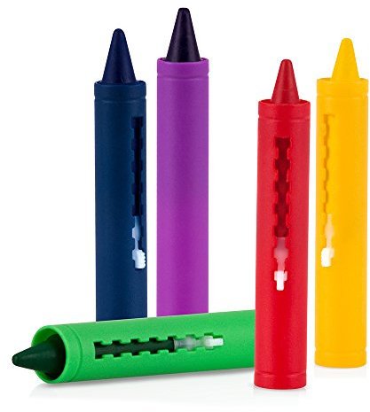 Nuby - Pinturas para la Hora del Baño - Set de 5 Lápices Estimulantes para Niños - Fácil de Lavar - 36+ meses