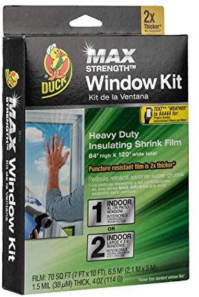 Duck MAX Strength Heavy Duty Insulating Film for Patio Door/Extra Large Window, 84-Inch x 120-Inch, Indoor, 284352