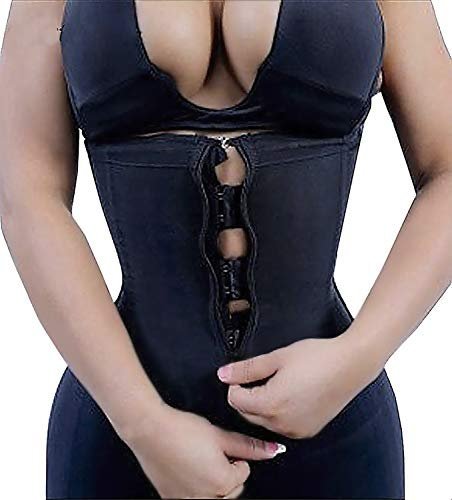 YIANNA Korsett Damen Bauchweg Stark Formend Sport Body Shaper Corsage Waist Trainer Corset Shapewear Taillenformer Korsage Mieder Schwarz XL 2219