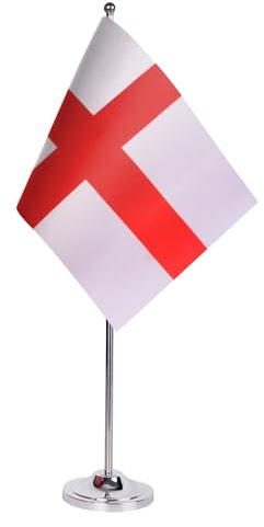 AZ FLAG Bordsflagga England 22x15 cm Bordsbanér Engelsk Satin Metallfot