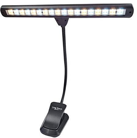Extra Wide Clip-On Music Stand Orchestra Light- 18 LED Rechargeable USB Piano, Desk, Reading Lamp