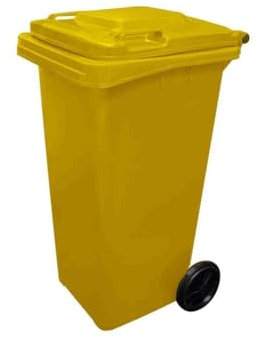 JARDIN202 - Contenedor de Basura Reciclables de Colores con Ruedas 240L | 240 L (Amarilla)