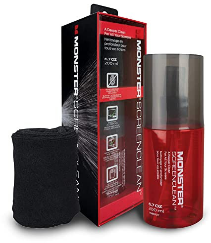 Monster Screen Clean, Bildschirmreiniger, PC-Reiniger, Displayreiniger, Monitorreiniger, Streifenfreie, inkl. Mikrofasertuch, 200ml