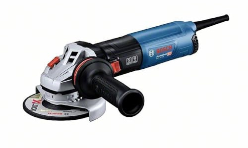 Bosch Professional meuleuse angulaire GWS 14-125 (1 400 W, avec poignée auxiliaire, capot de protection, capot de protection pour tronçonner, clé à ergots, flasque de serrage, écrou de serrage)