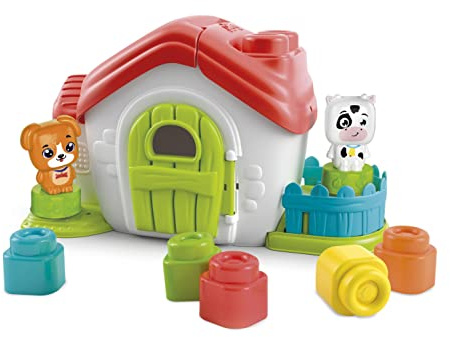 Clementoni Soft Clemmy - Touch, Imagine & Play, Fattoria Sensoriale, Play Set Prima Infanzia Made in Italy, Bambini 10-36 Mesi, Mattoncini 100% Lavabili, Gioco per Sviluppare Manualità e Logica, 17767