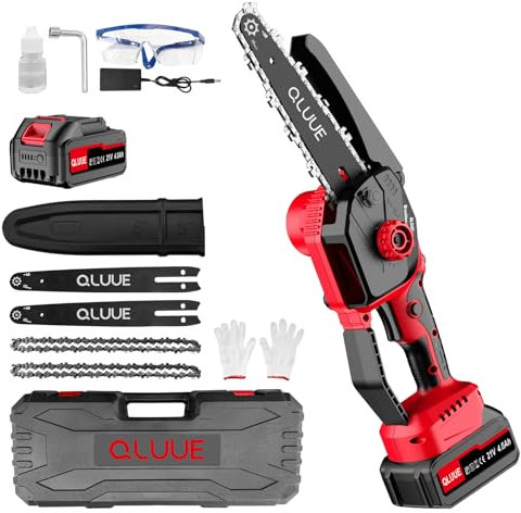 Mini tronçonneuse sans fil, 8000 mAh, 8 pouces, équipée d'un moteur de 1150 W, verrouillage de sécurité, idéale pour le jardinage, la coupe de branches et de bois, MC2-1