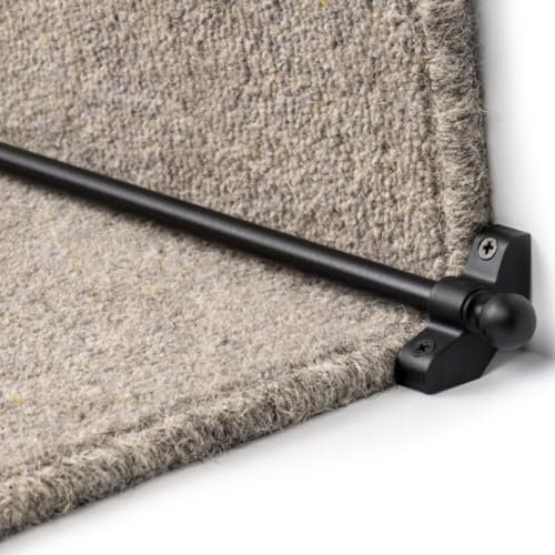 FloorPro Stair Rods - 27.5 (70cm) Width - Easy to Fit - Hollow Stair Carpet Runner Bars Affordable Cheap and New (Black)