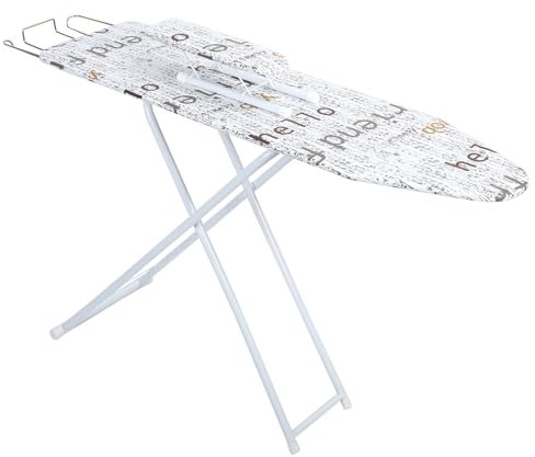 Luojuny Planche à Repasser, Table à Repasser avec Bouclier Thermique, Table à Repasser Pliable, Table à Repasser pour Centrale Vapeur, Hauteur réglable, 107CM x 78cm x 30cm Blanc