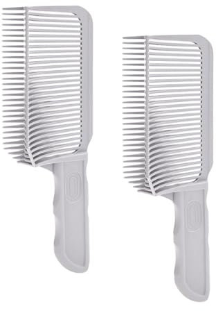 KGDUYC 2 pezzi pettine tagliacapelli Push Clipper Comb. Modello regolabile sfumato per taglio di capelli da uomo. Colore: grigio.
