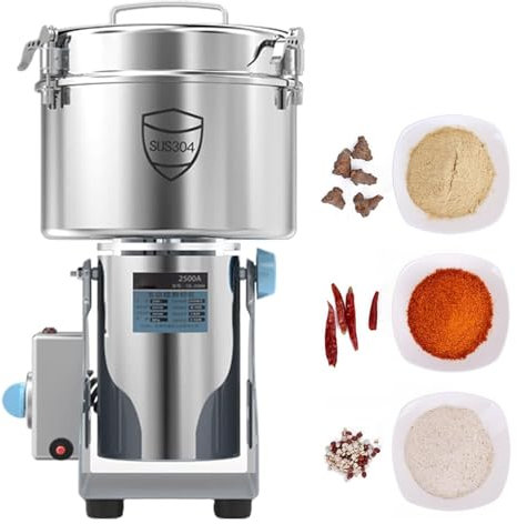 Macinatrice elettrica commerciale macinatrice di granaglie di acciaio inossidabile macinatura di erbe a base di cereali trituratore di polveri fini macinatrice di cereali ad alta velocità trituratore