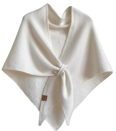 LIUYUYOUGO Etoles Femme Châle Triangle Élégant Et Doux En Faux Cachemire Pour Femme Écharpe Tricotée À Nouer Sur Le Devant Poncho Chaud Pour L'Hiver Cardigan Pour Robe De Soirée Noël Mariage