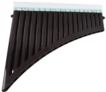 SUNGOOYUE Flauto di Pan, Strumento a Fiato in ABS con 18 Tubi in Chiave di Do per Principianti e Studenti, Design Portatile per un Facile Trasporto e Sessioni di Pratica (BLACK)