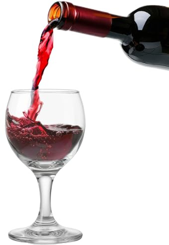 yersiz Wine Glasses Set of 6, 10 oz Premium Clear Glass Goblets – Elegant Glassware for Red and White Wine, Perfect for Parties, Weddings & Home Use