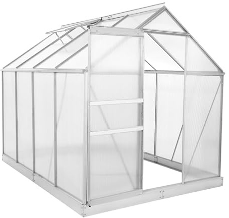 Serra Obelix struttura in alluminio e policarbonato alveolare da 6mm. Base inclusa. Dimensioni 250 x 190 cm