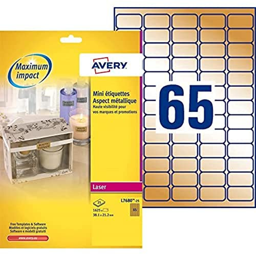 Avery Mini-Laser-Etiketten 25 Blatt golden