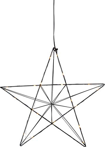 Star Trading 690-75 LED-Drahtstern Line, ca. 38 cm, schwarz, 20 warmwhite LED, mit Trafo