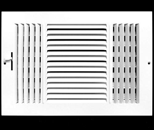 16 X 10 3-Way AIR Supply Grille - Vent Cover & Diffuser - Flat Stamped Face - White [Outer Dimensions: 17.75w X 11.75h]