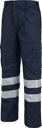 Work Team Pantalón con Cintura elástica, Multibolsillos y 2 Cintas Reflectantes. Hombre Marino 48