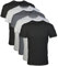 Gildan Men's Crew T-Shirts, Multipack, Style G1100 Undershirt, Black/Sport Grey/Charcoal (5-Pack), XL (Pack of 5)