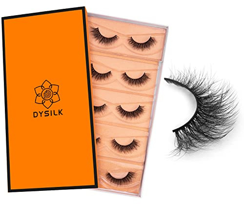 DYSILK Pestañas Postizas Naturales -Hecho A Mano Pestañas Postizas Reutilizable Pestañas Set De Extensión De Pestañas (Sin Pegamento) | 10-15mm