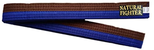 mmasport Karate Judo Aikido Taekwondo kampsportbälte i grundläggande bomull (blå/brun, 280,00)