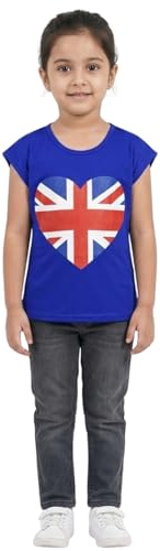 A2Z 4 Kids Flickor T Skjortor England Fotboll Värld Kopp Hjärta Tryck T Shirt Mjuk - T Shirt 552 Royal 11-12