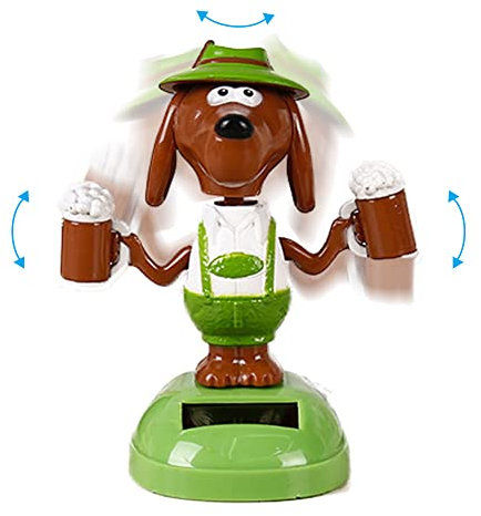URFEDA Solar Wackelfiguren Für Auto Hund Solar Tanzen Spielzeug Solarbetriebenes Tanzen Schwingendes Cartoon Spielzeug Bobbleheads Figur Statue Auto Armaturenbrett Ornamente für Auto Interieur