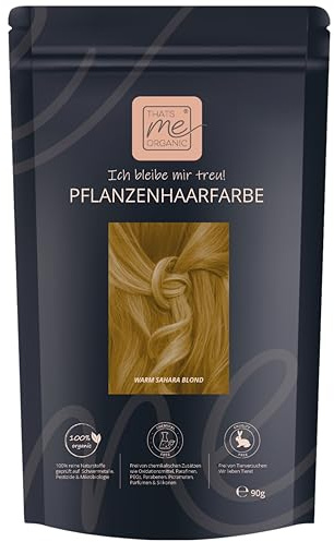 Thats me Organic® Profi Pflanzenhaarfarbe Nachfüllpack (warm sahara blond) – Bio Haarfarbe ohne Chemie – Ideale Haarfarbe auch während der Schwangerschaft und Stillzeit
