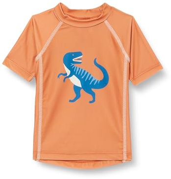 Playshoes UV-Schutz Bade Shirt Unisex Kinder Schwimmshirt Badebekleidung, Dino Ocker, 74/80
