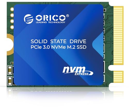 ORICO 256GB SSD 2230 M.2 NVMe, PCIe 3.0 x4 3000MB/s Lectura & 2000MB/s Escritura, 3D NAND, Disipador de Calor de Cobre M2 SSD, Compatible con Steam Deck, Surface Pro 9, Mini PC - J10-2230