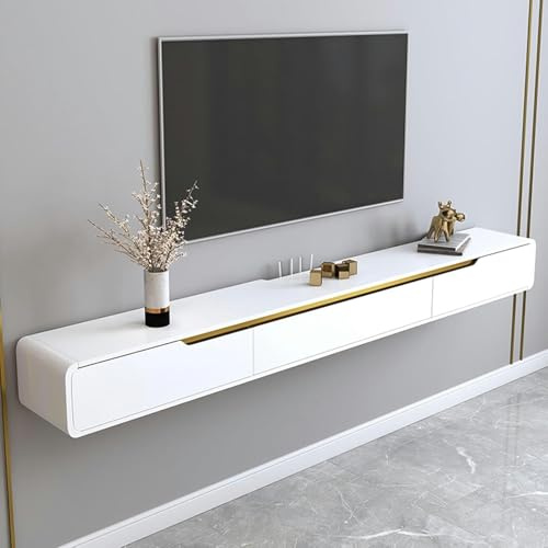 Wall Mounting TV Cabinet-TV Lowboard Hanging-TV Cabinet Hanging, TV Lowboard, TV Board, Floating TV Stand Made of Wood for Wall Mounting, Floating TV Stand Component Shelf ~//
