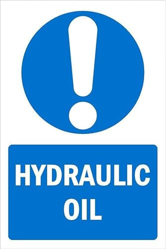 Hydraulic oil, informational sign - Self adhesive sticker (600mm x 400mm)