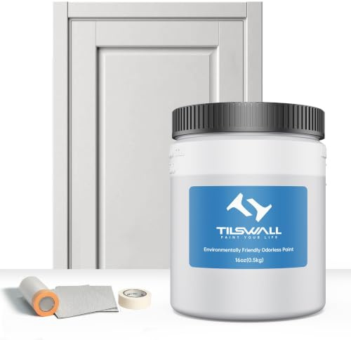 TILSWALL Peinture Bois Grise 600 ml, prête à l'emploi, sans dilution W150 | À base d'eau, faible odeur et COV, forte adhérence et haute résistance pour bois, meubles et métal