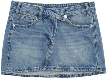 ARDZLALS Damkjolar kvinnor kjolar blå denim kjolar kvinna mode asymmetrisk kort kjol snygg hög midja mini jeanskjol, BLÅ, M