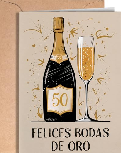 Greeting Cards for Everyone Tarjeta de Felicitación de Bodas de Oro - Tarjeta Regalo Original 50 Aniversario de Bodas de Oro - Ideas 50 Aniversario - 50 Años de Casados - EU 33