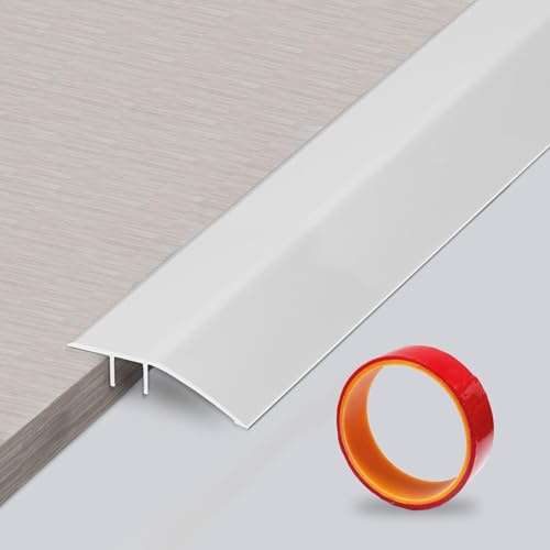 Yunlaishaocer Striscia Di Transizione Per Pavimenti Alluminio,Soglia di Dislivello Metallo Soglia della Porta, Alluminio Profilo di Transizione Pavimento per Dislivello di 5-12mm(0.9mx4.3cm,Argento)