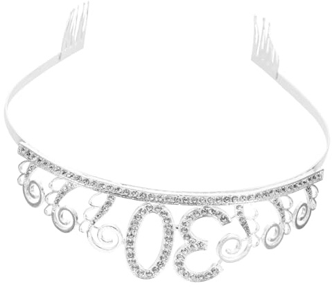HONITANO Couronne Anniversaire et Argenté Diadème Élégant Accessoire de Fête et Délicat Décoration pour Célébrations et