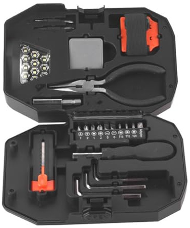 Harewtwy Coffret D'Outils Combinés avec Kit D'Éclairage Comprenant un de Tournevis, une Poignée à Cliquet, une Douille et un Tournevis pour Montre.