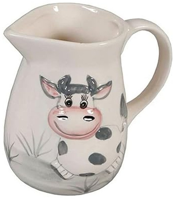 Jarra Lechera de Cerámica con Diseño de Vaca, 750 ml, 10 x 9 x 15 cm, Blanco. Jarra de Leche Cerámica