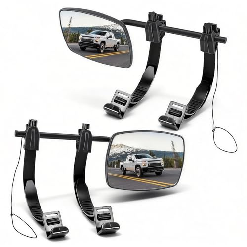 Eirolace 2pcs Espejos para Caravana, Espejos Exteriores universales, Espejos para Caravana con Correas, Espejos adicionales de Remolque para autocaravanas y Todo Tipo de vehículos comunes